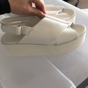 Brand new Vince white leather sneaker platform  sandal super comfortable!